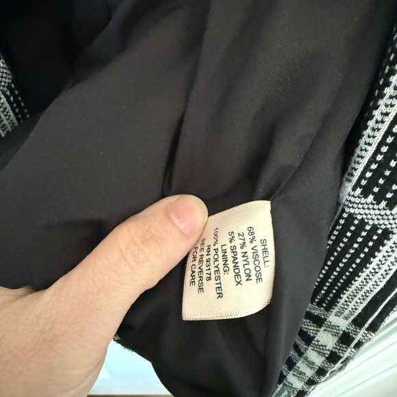 Philosophy Black and White Plaid Ponte Knit longline Blazer Jacket Size Medium - Picture 5 of 5